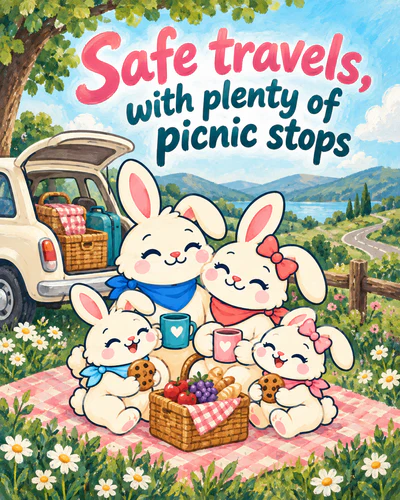 Safe travels, with plenty of picnic stops