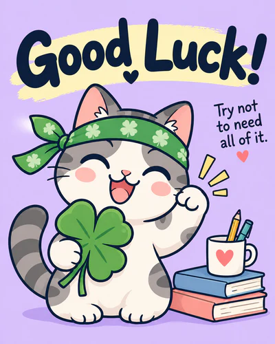 Funny good luck ecard
