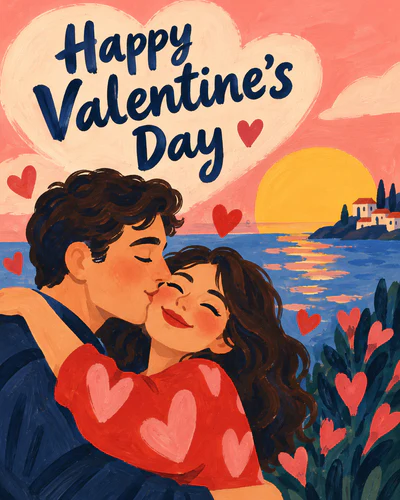 Romantic valentines day ecard