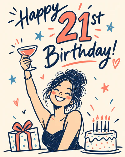 21st birthday ecard
