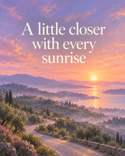 A little closer with every sunrise