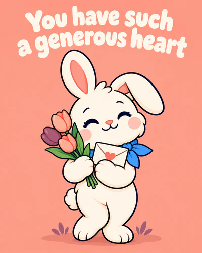 You have such a generous heart