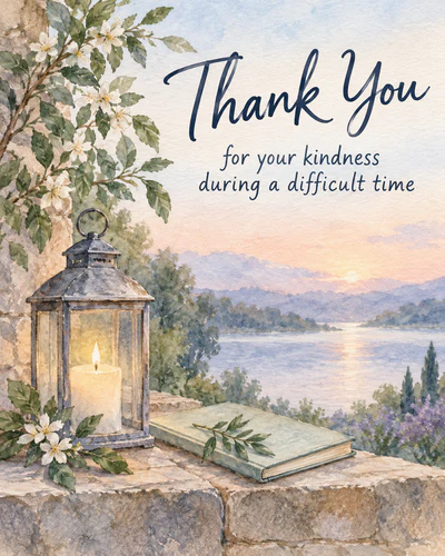 Bereavement thank you ecard