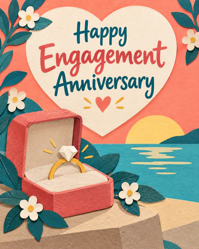 Engagement anniversary ecard