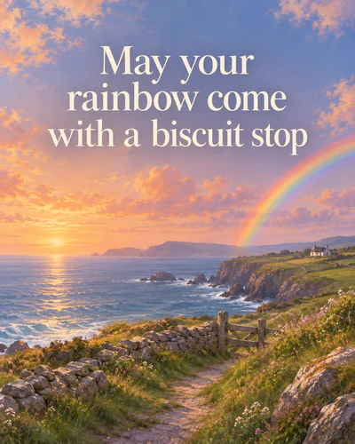 May your rainbow come with a biscuit stop