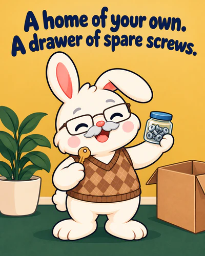 A home of your own. A drawer of spare screws.