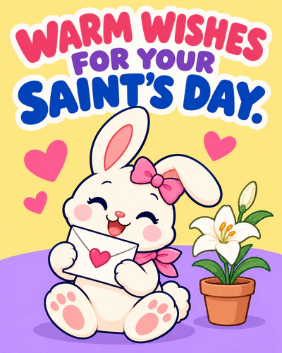 WARM WISHES FOR YOUR SAINT'S DAY.