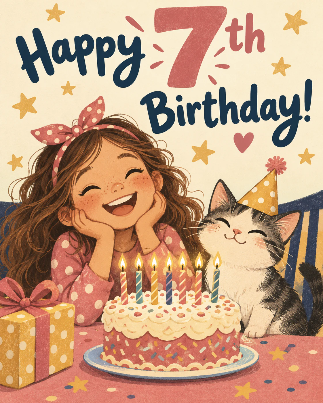 7th birthday ecard