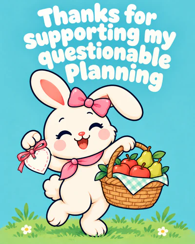Thanks for supporting my questionable planning