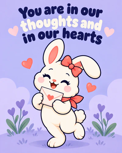 You are in our thoughts and in our hearts