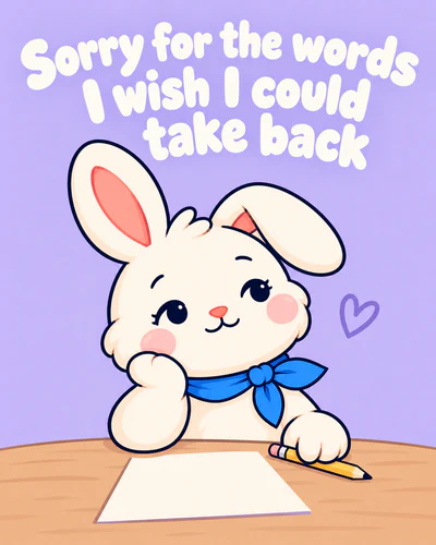 Sorry for the words I wish I could take back