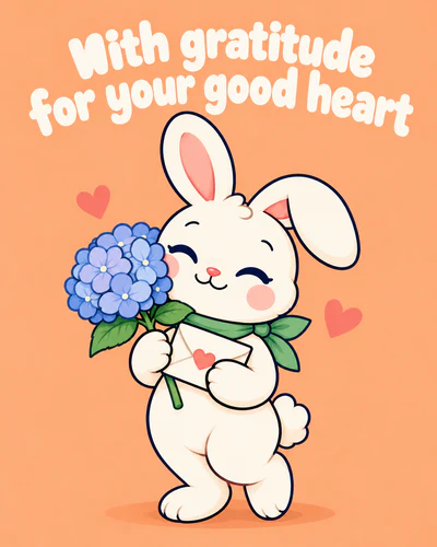 With gratitude for your good heart