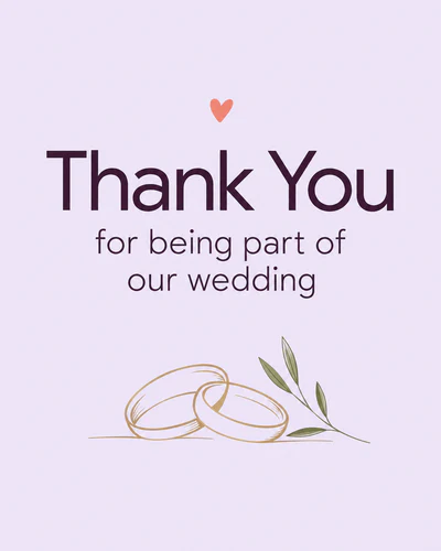 Wedding thank you ecard