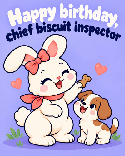 Happy birthday, chief biscuit inspector