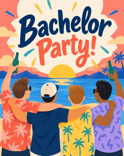 Bachelor party ecard