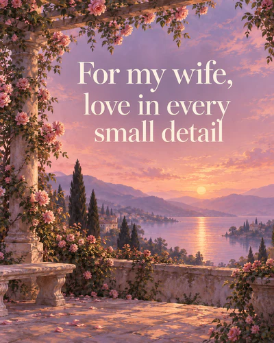 For my wife, love in every small detail