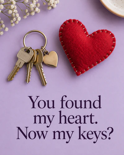 You found my heart. Now my keys?