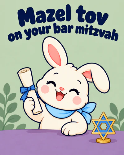Mazel tov on your bar mitzvah