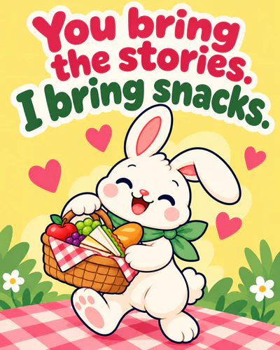 You bring the stories. I bring snacks.
