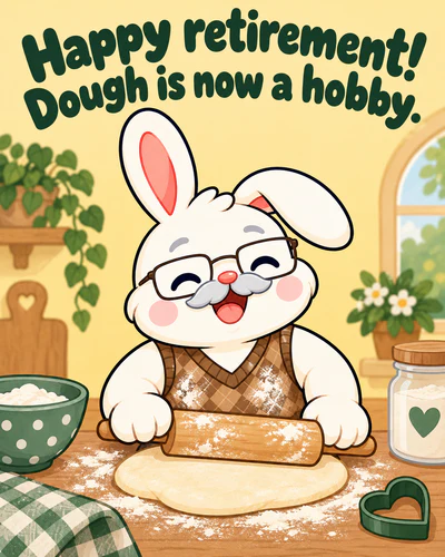 Happy retirement! Dough is now a hobby.