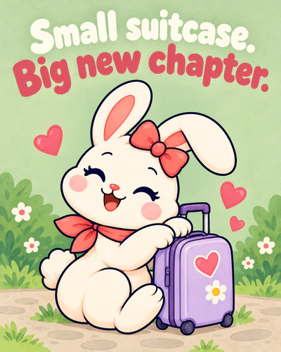 Small suitcase. Big new chapter.