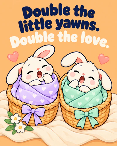 Double the little yawns. Double the love.