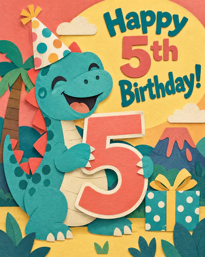5th birthday ecard