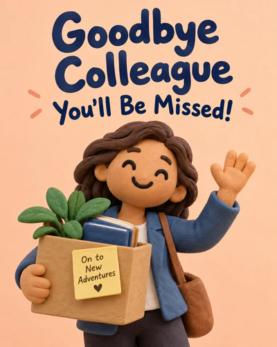 Farewell ecard for colleague