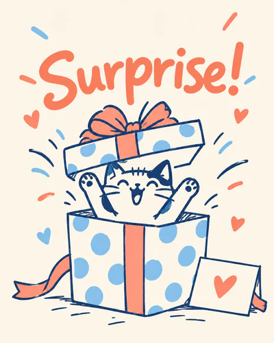 Surprise reveal ecard