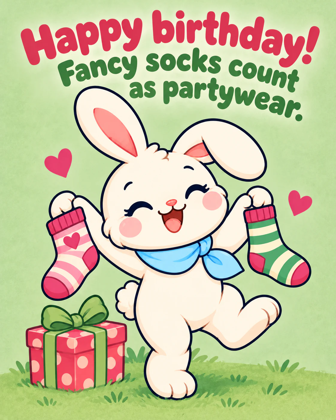 Happy birthday! Fancy socks count as partywear.