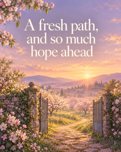 A fresh path, and so much hope ahead