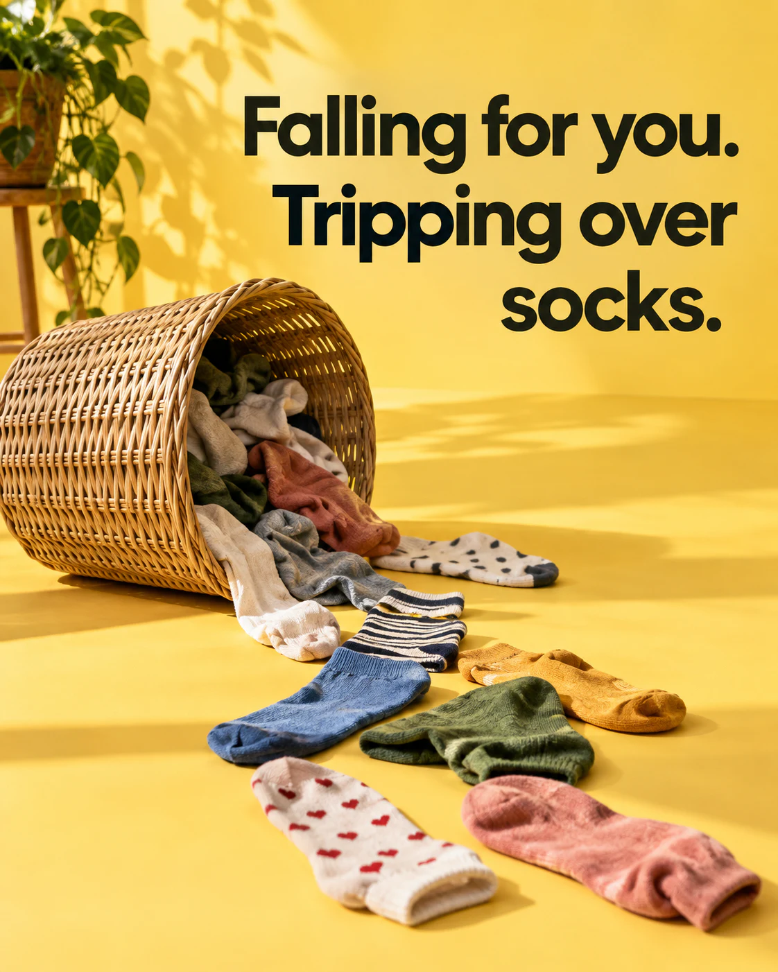 Falling for you. Tripping over socks.