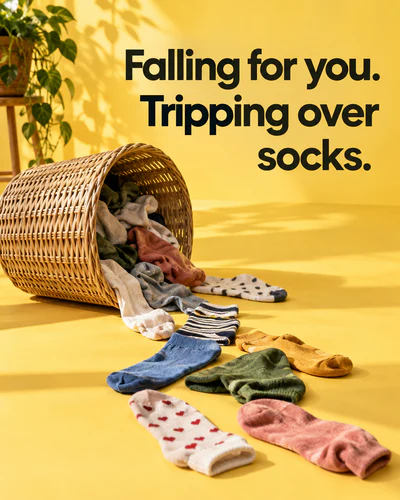 Falling for you. Tripping over socks.