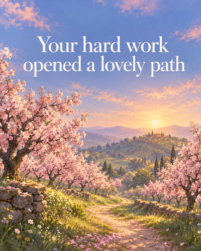 Your hard work opened a lovely path