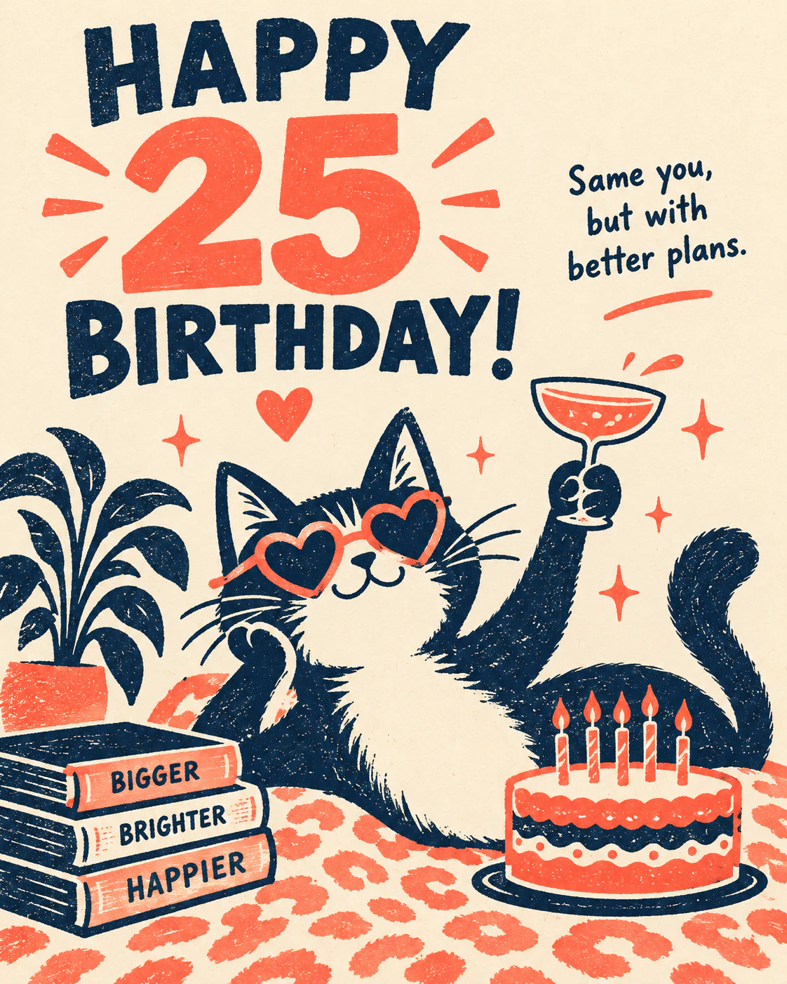 Funny 25th birthday ecard