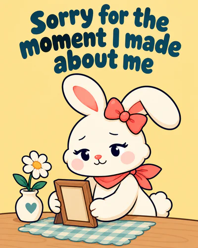 Sorry for the moment I made about me