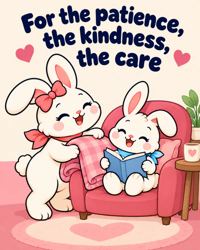 For the patience, the kindness, the care