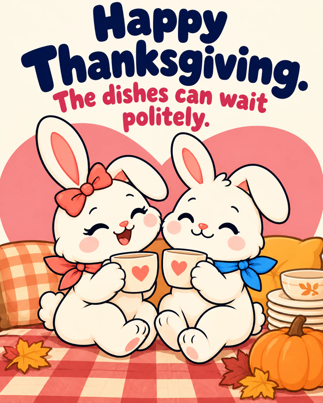 Happy Thanksgiving. The dishes can wait politely.