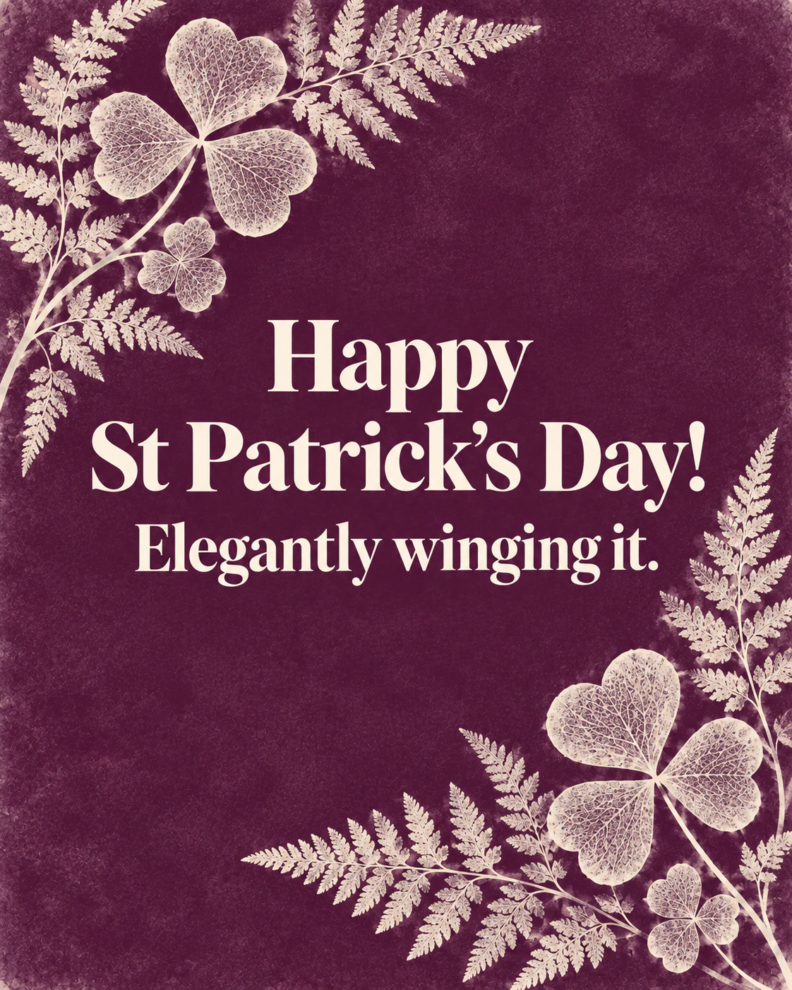 Happy St Patrick’s Day! Elegantly winging it.