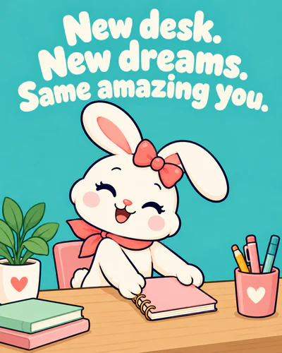 New desk. New dreams. Same amazing you.
