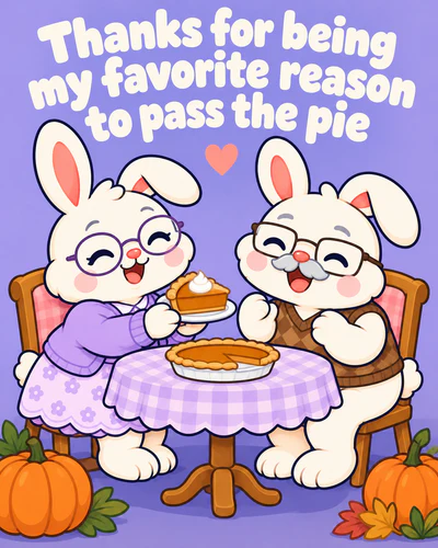 Thanks for being my favorite reason to pass the pie