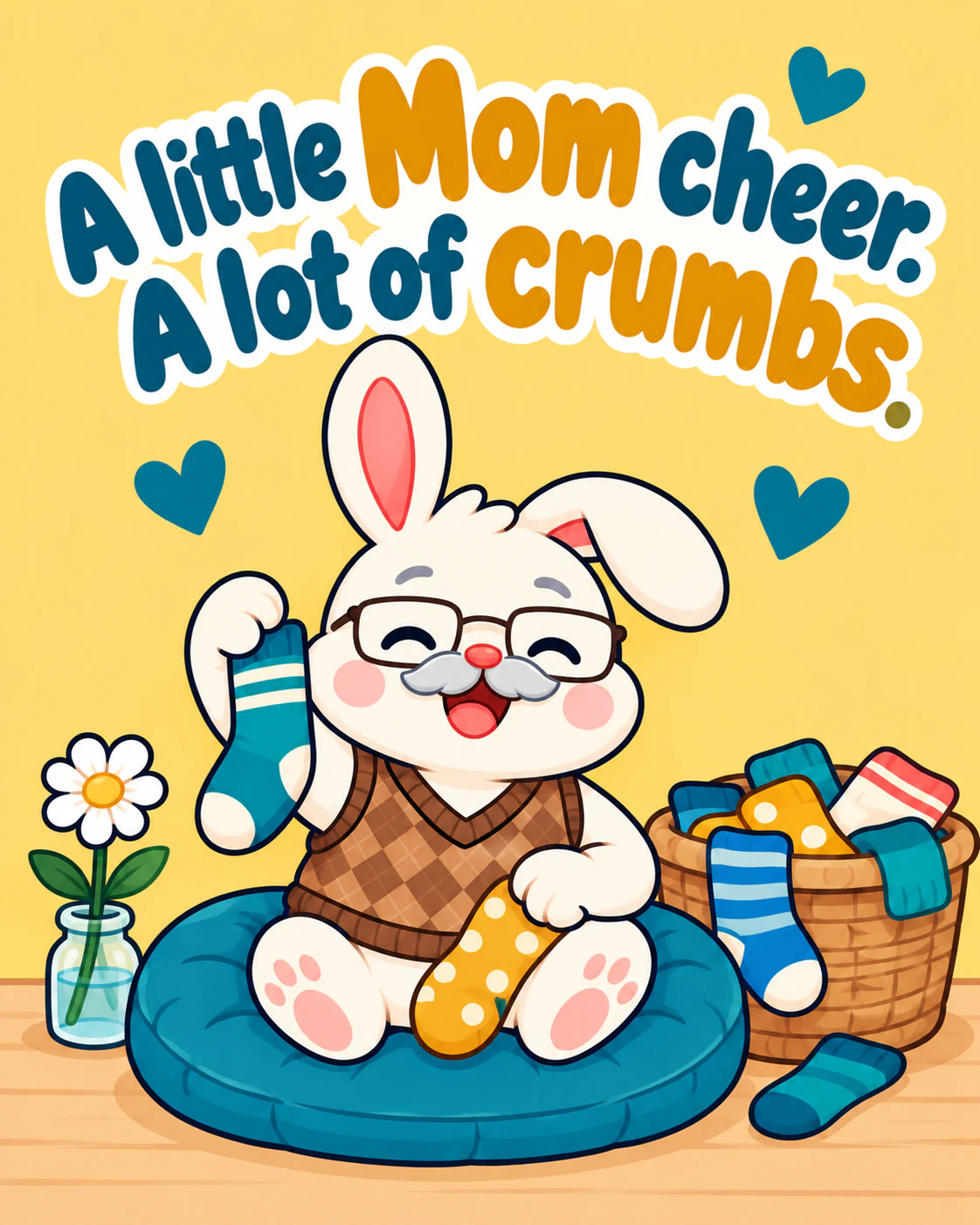 A little Mom cheer. A lot of crumbs.