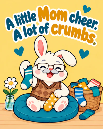 A little Mom cheer. A lot of crumbs.