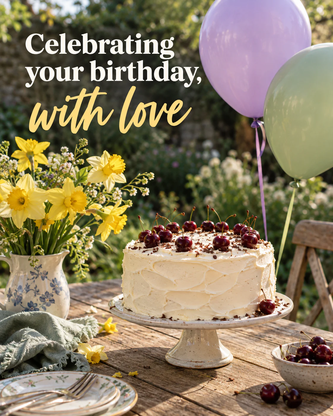 Celebrating your birthday, with love