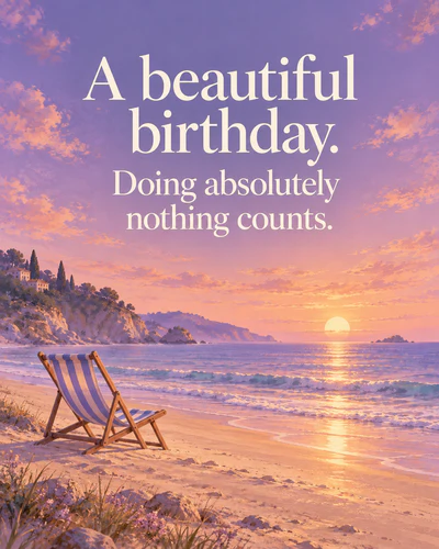 A beautiful birthday. Doing absolutely nothing counts.