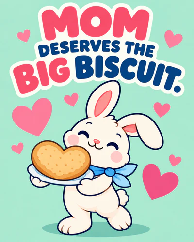 MOM DESERVES THE BIG BISCUIT.