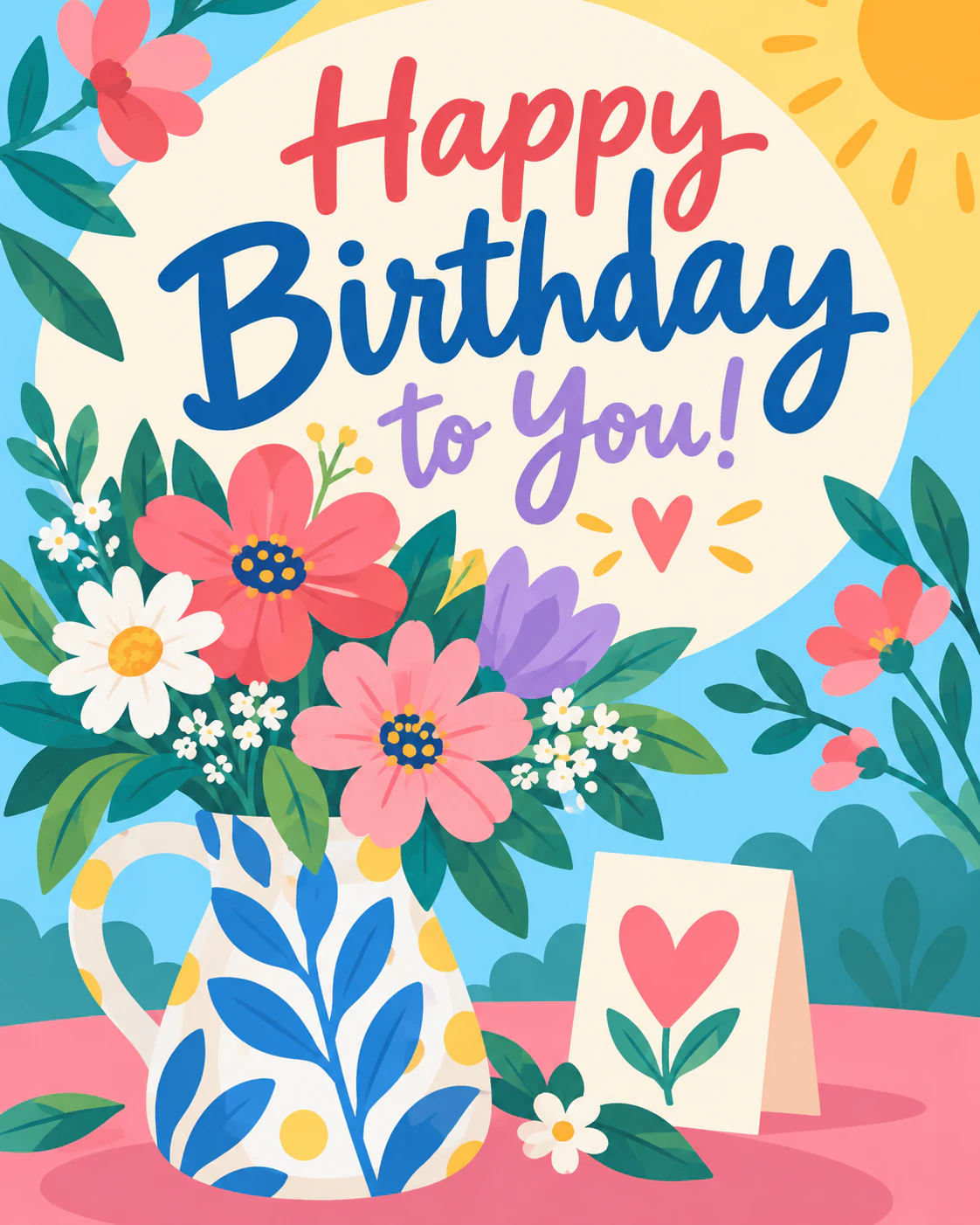 Floral birthday ecard
