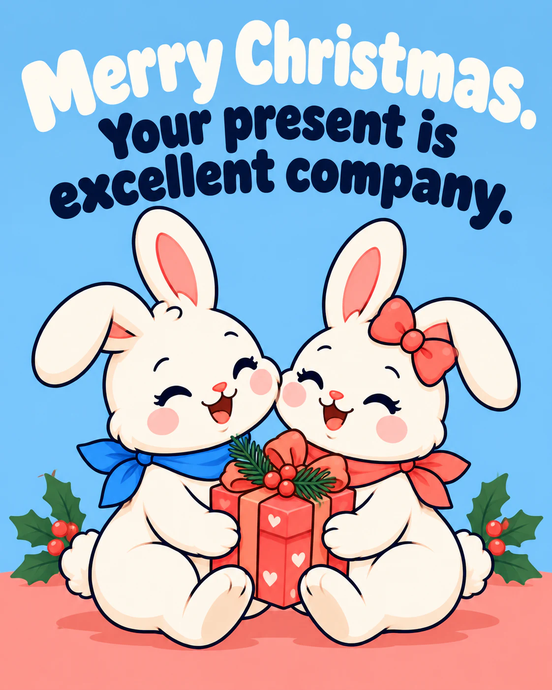 Merry Christmas. Your present is excellent company.