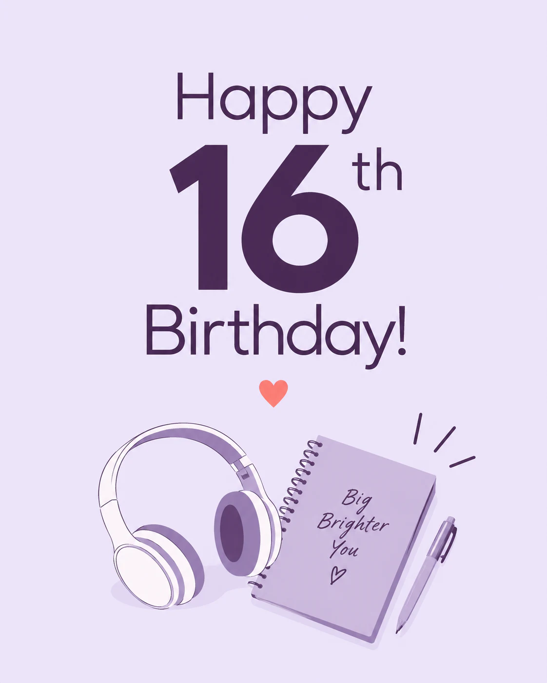 16th birthday ecard