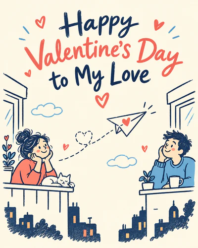 Long distance valentines day ecard
